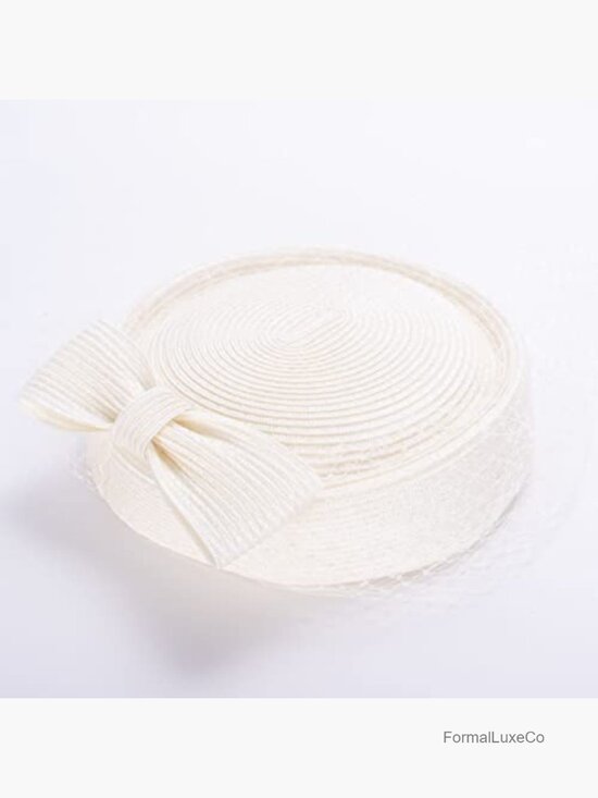 1920s Vintage Fascinator Pillbox Beret Cocktail Wedding Hat with Veil main image 7